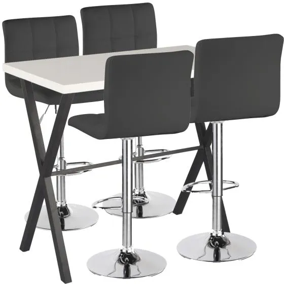 Homeville Bartisch-Set Grappa/Barhocker Schwarz