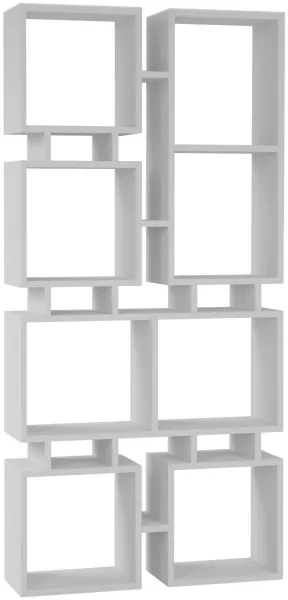 FUNZI LIVING Rail No.1 Bücherregal, mit 8 Fächern - weißes Melamin