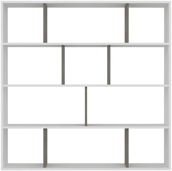 FUNZI LIVING Hodbi Bücherregal - Weiß und Wenge Melamin