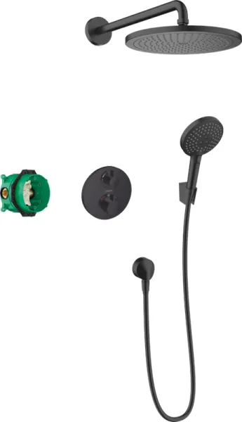 Hansgrohe Croma 280 Duschsystem mit Ecostat S, matt schwarz