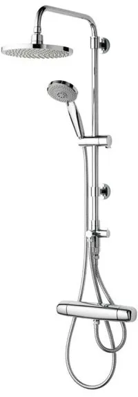 Saniscan New Waterfall Duschstangenset mit Regendusche und Handbrause, Chrom