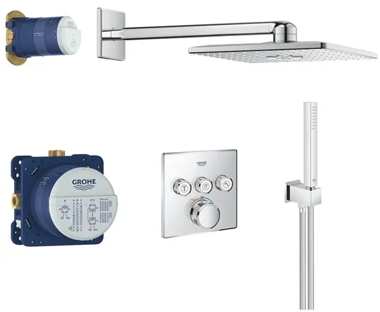Grohe Grohtherm SmartControl Duschset Rainshower SmartActive 310 Cube, Chrom