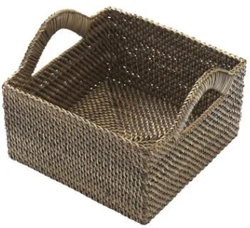 Brotkorb Bastian, quadratisch, hell/dunkel Nito-Flechtung, 18x18xH9,5 cm
