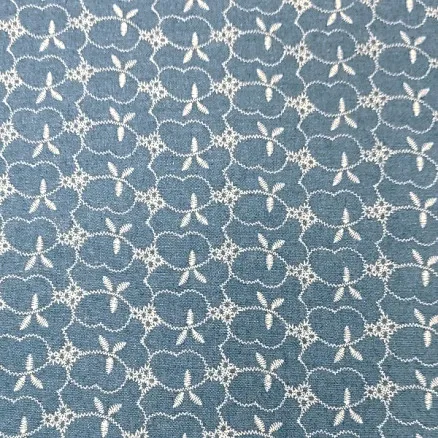 Denimstoff 145cm 51 Blomst - 50cm