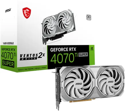 MSI GeForce RTX 4070 Ti SUPER VENTUS 2X OC WHITE - 16GB GDDR6X RAM - Grafikkarte