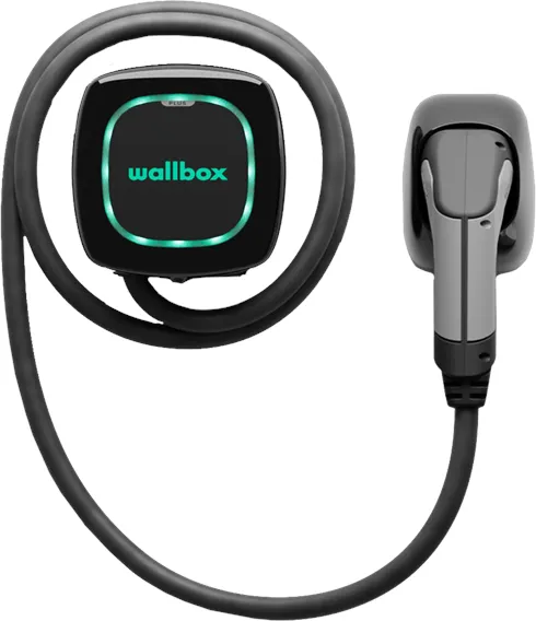 Wallbox Pulsar Plus Ladestation mit Wi-Fi, 22 kW, 7 Meter, Typ 2, Schwarz