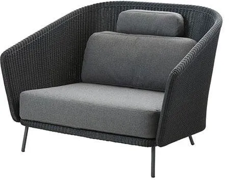 Cane-Line Mega Loungesessel - Grauer Rahmen mit Kissenset