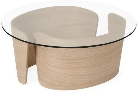 Sibast Furniture No 7 Lounge Couchtisch Ø70 Niedrig Weißgeölte Eiche/Glas