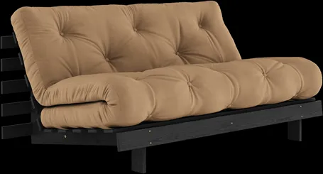 Karup Design Roots Schlafsofa mit Roots-Matratze 160x200 Mocca/Schwarz lackiert