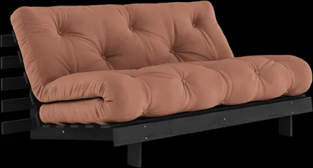 Karup Design Roots Schlafsofa mit Roots-Matratze 160x200 Clay Brown/Schwarz lackiert