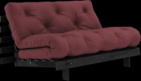 Karup Design Roots Schlafsofa mit Roots-Matratze 140x200 Bordeaux/Schwarz lackiert
