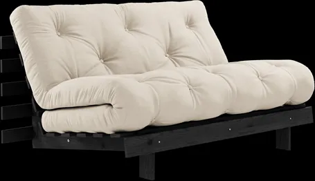 Karup Design Roots Schlafsofa mit Roots-Matratze 140x200 Beige/Schwarz lackiert