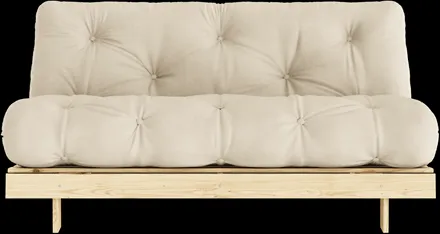 Karup Design Roots Schlafsofa mit Matratze 160x200 747 beige/Kiefernholz