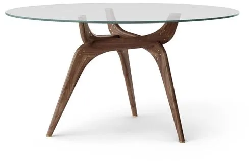 Brdr. Krüger TRIIIO Esstisch Ø135 Walnuss Geölt/Klares Glas