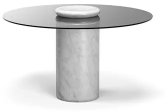 Karakter Castore Esstisch Ø130 Bianco Carrara Marmor/Rauchglas