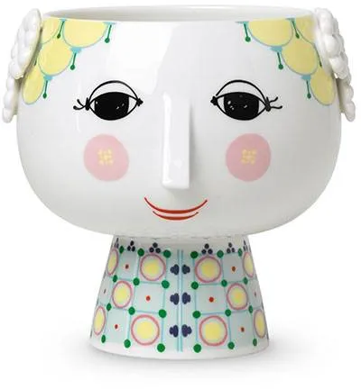 Bjørn Wiinblad Eva Blumentopf auf Fuß - Ø15,5 cm - Gelb